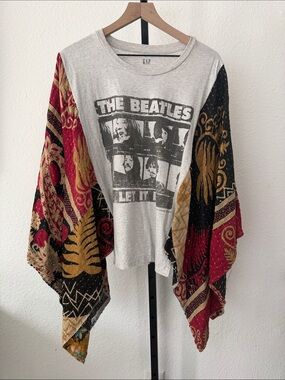 Upcycled Kantha Beatles Tunic Top